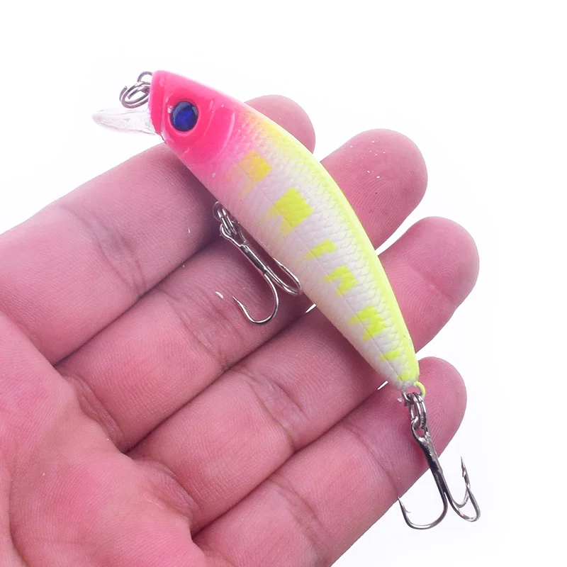 Señuelo de Pesca de pececillos, cebo duro Artificial Swimbait Crankbait, aparejos Wobbler flotantes de Japón, 70mm, 8g, 1 FA-202 - imagen 4