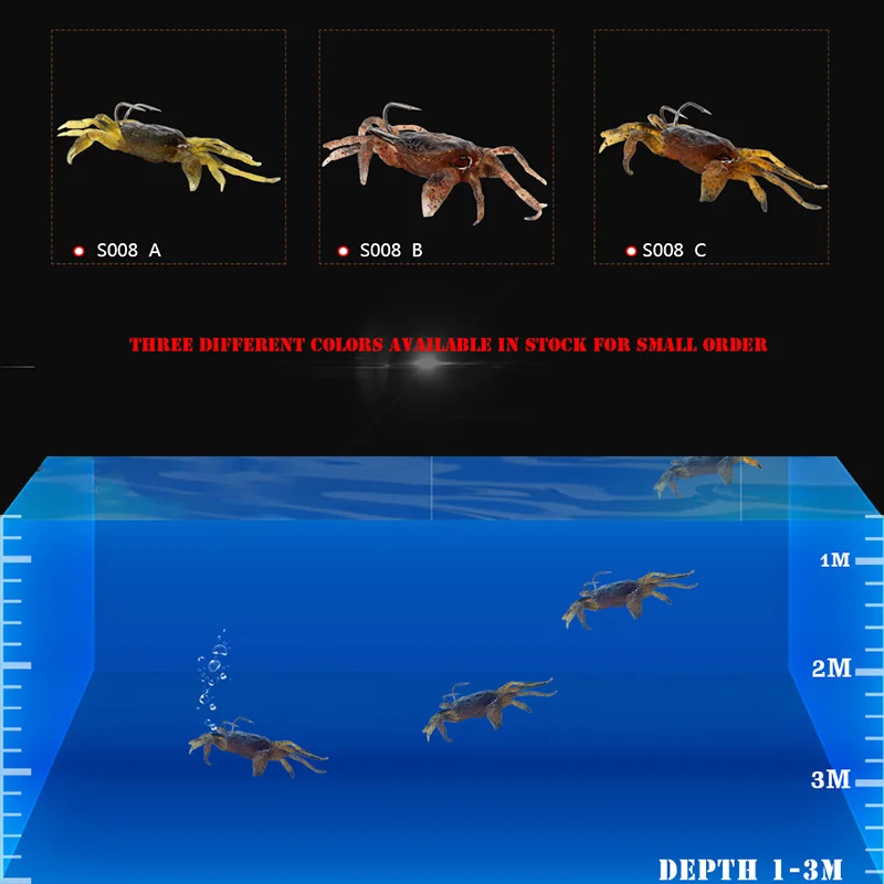 Señuelos de pesca blandos de 8cm y 35g, cebo Artificial de cangrejo con anzuelos afilados, señuelo de Jigging, aparejos de criaturas marinas, cebo falso para pesca, 1 unidad - imagen 5