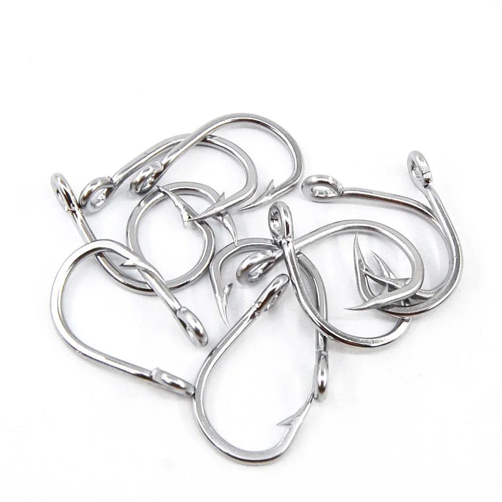 JSM-anzuelos de pesca de acero inoxidable superfuertes, accesorios de pesca jigging, aparejos de pesca en hielo, de plata, 20 unids/lote - imagen 4