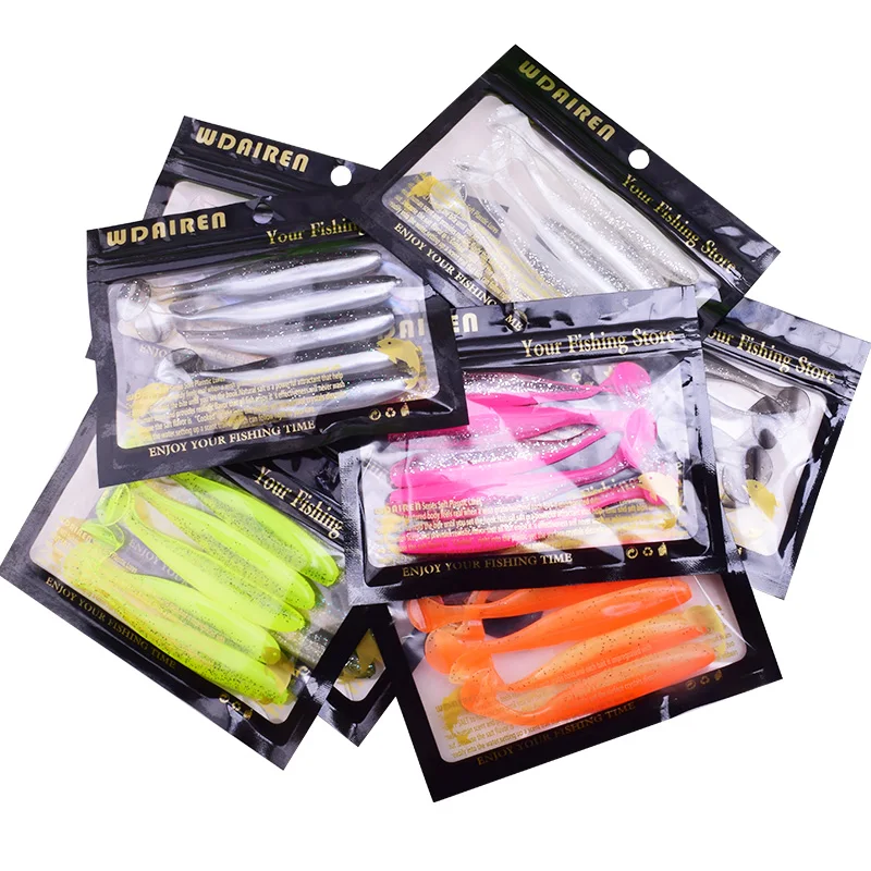 WDAIREN-SEÑUELOS blandos de silicona de doble Color, cebo Artificial de 5cm y 7cm, productos para pesca en el mar, Wobblers, cola de Pva, Swimbaits, aparejos de lubina