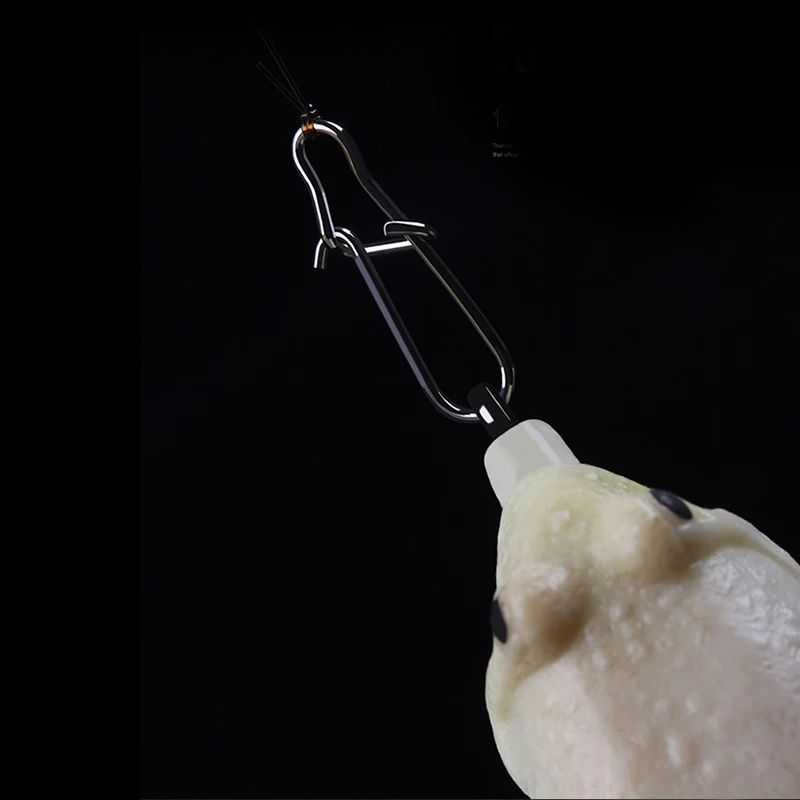 Broches de seguridad giratorios de barril de pesca de acero inoxidable, accesorios de señuelo, conector, 50 unids/lote por caja - imagen 5