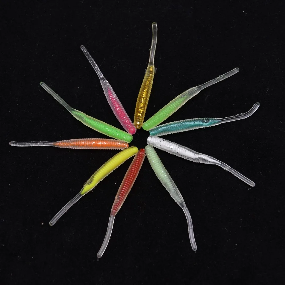 Señuelo suave de pez pequeño, cebo de gusano, gusano, enraizado suave, aparejos de pesca, 5cm, 0,43g, 10 Uds. Por bolsa - imagen 5