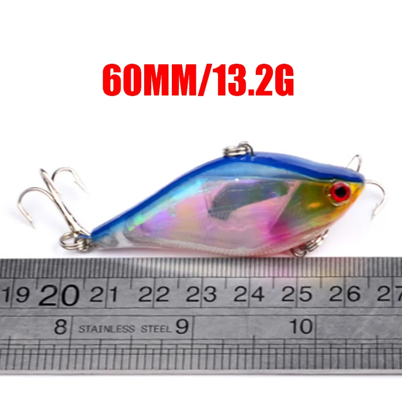Señuelo de Pesca con vibración, 60mm, 13g, cebo duro que se hunde, reflejo láser, Fondo de lubina, Crankbait, Wobbler, aparejos de Pesca - imagen 2