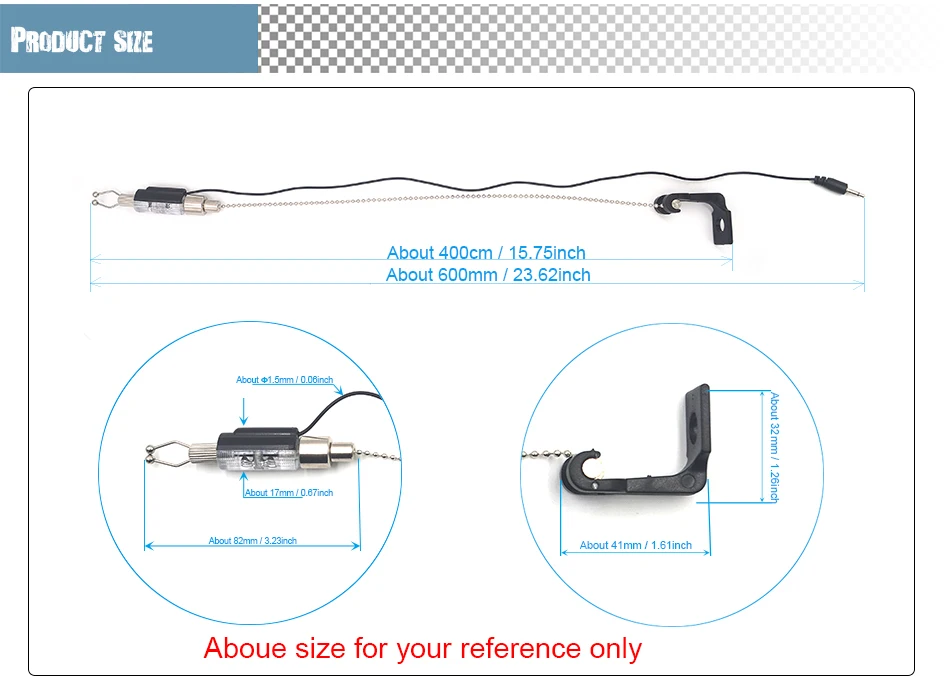MNFT 1 Uds. Colgador de cadena con alarma de mordedura de pesca Swinger indicador iluminado LED perchas de cadena de bobinas de carpa - imagen 5