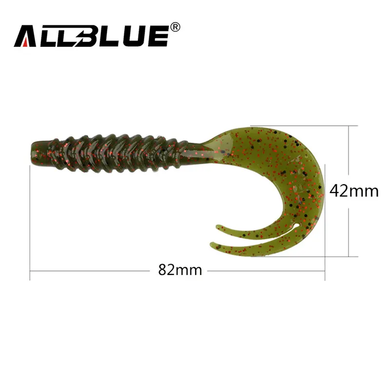 ALLBLUE Creek-Cebo blando de una sola cola, 3,2g/82mm, 8 unids/lote, Señuelos de Pesca de silicona, isca artificial - imagen 4