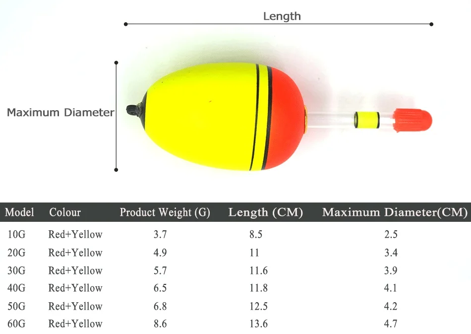 MNFT 3 uds flotadores de pesca de alta calidad soporte de pesca de espuma EVA brillo luminoso Stick10g/20g/30g/40g/50g/60g flotadores del vientre - imagen 2