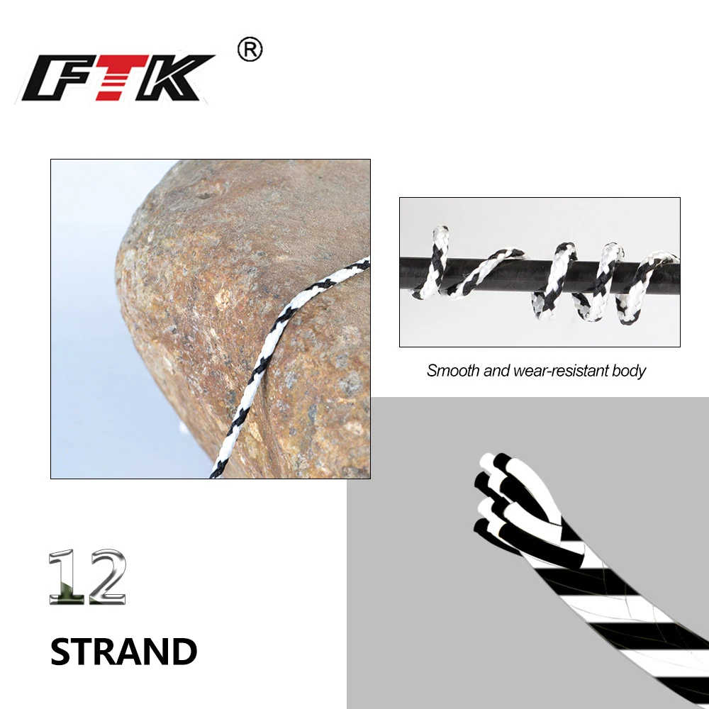 FTK 50m 12 hebras Pe trenzado hilo de lanza 70LB 140LB 210LB hilo de pescar multifilamento accesorios de agua salada - imagen 3
