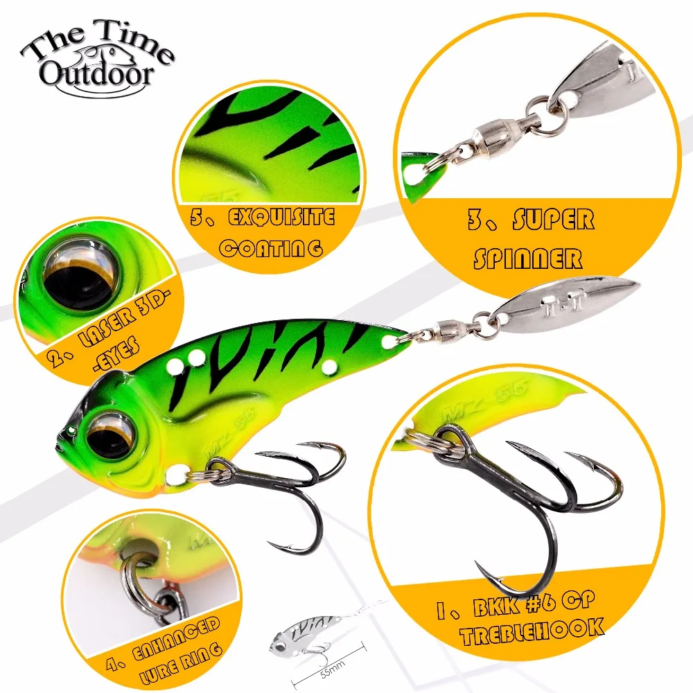 THETIME-señuelo de Metal con forma de Vib para lubina jigging pesca señuelo de la cigarra 55mm 60mm 13g 17g señuelos de pesca mar - imagen 5