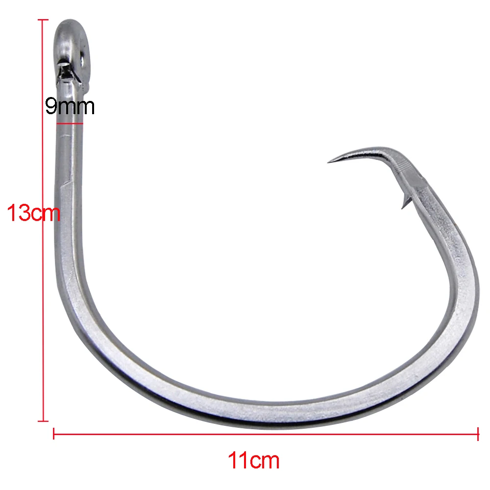 Shaddock-anzuelos de pesca de acero inoxidable 120, 1 unidad, 39960g, anzuelos de pesca de atún blanco grueso, anzuelo de pesca circular, tamaño 28/0 - imagen 2