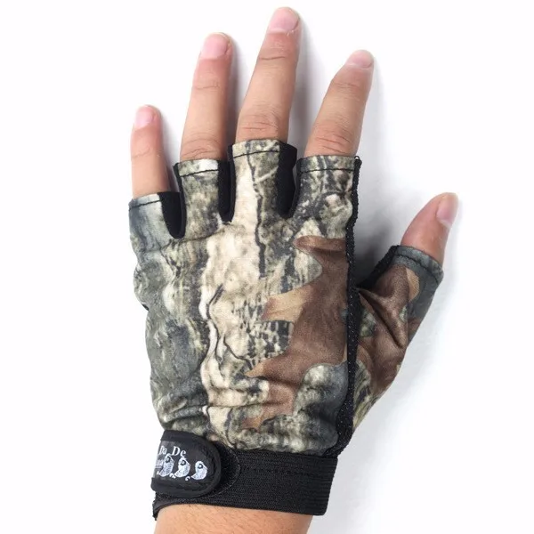 Guantes de pesca de camuflaje, medio dedo, tres y cinco dedos, corte profesional, señuelo nocturno, antideslizante - imagen 4