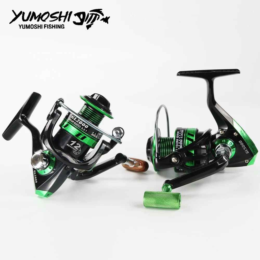 Yumoshi-carrete de pesca giratorio, bobina de Metal, bolas de rodamiento 12BB, serie 1000-7000, rueda de pesca - imagen 3