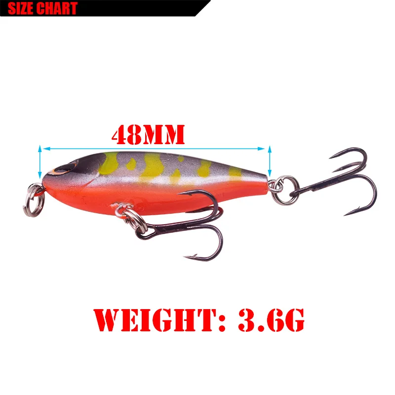 WDAIREN-señuelo de pesca Crankbait de 48mm y 3,6g, aparejos artificiales de manivela dura, carpas, lubinas, Wobblers, señuelos de peces Minnows de hundimiento japonés - imagen 2