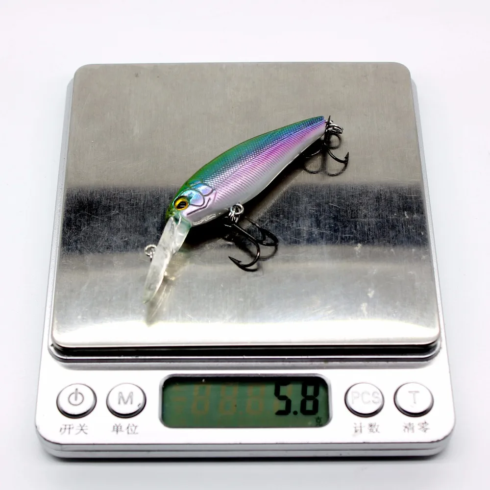 AOCLU-Wobbler flotante de 58mm, 5,6g, cebo duro de buceo de 1,5 m, señuelo de manivela Minnow Jerk, agua salada, barco, lubina, trucha, gancho VMC - imagen 4