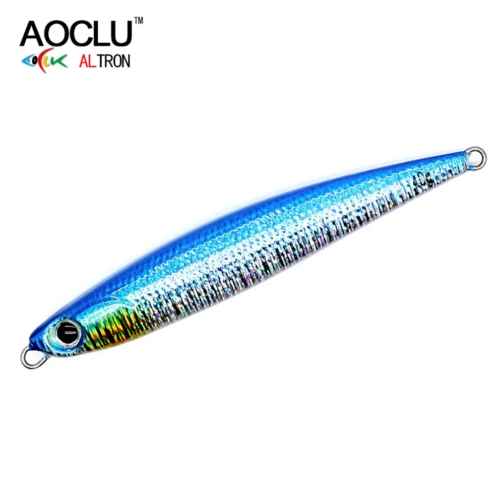 AOCLU-Plantilla de Metal rápida para pesca en tierra, cebo duro de sardina, palo que se hunde, holograma relectivo más mordeduras, brillo UV, 12g, 20g, 30g - imagen 5