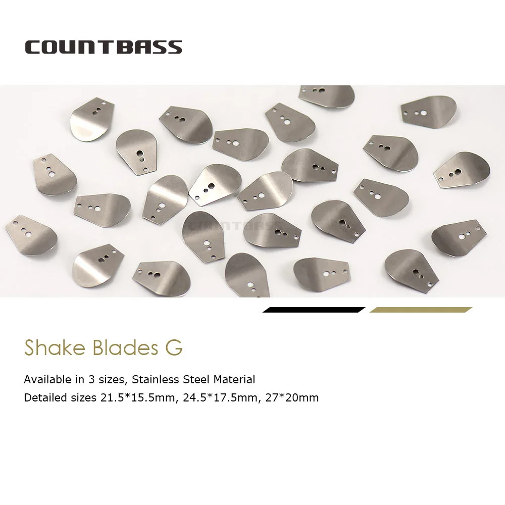 Countbass 50 Uds hoja de plantilla de natación, hoja de Chatterbait de acero inoxidable, plantillas de vibración DIY, señuelo de plantilla de pesca oscilante de fundición - imagen 2