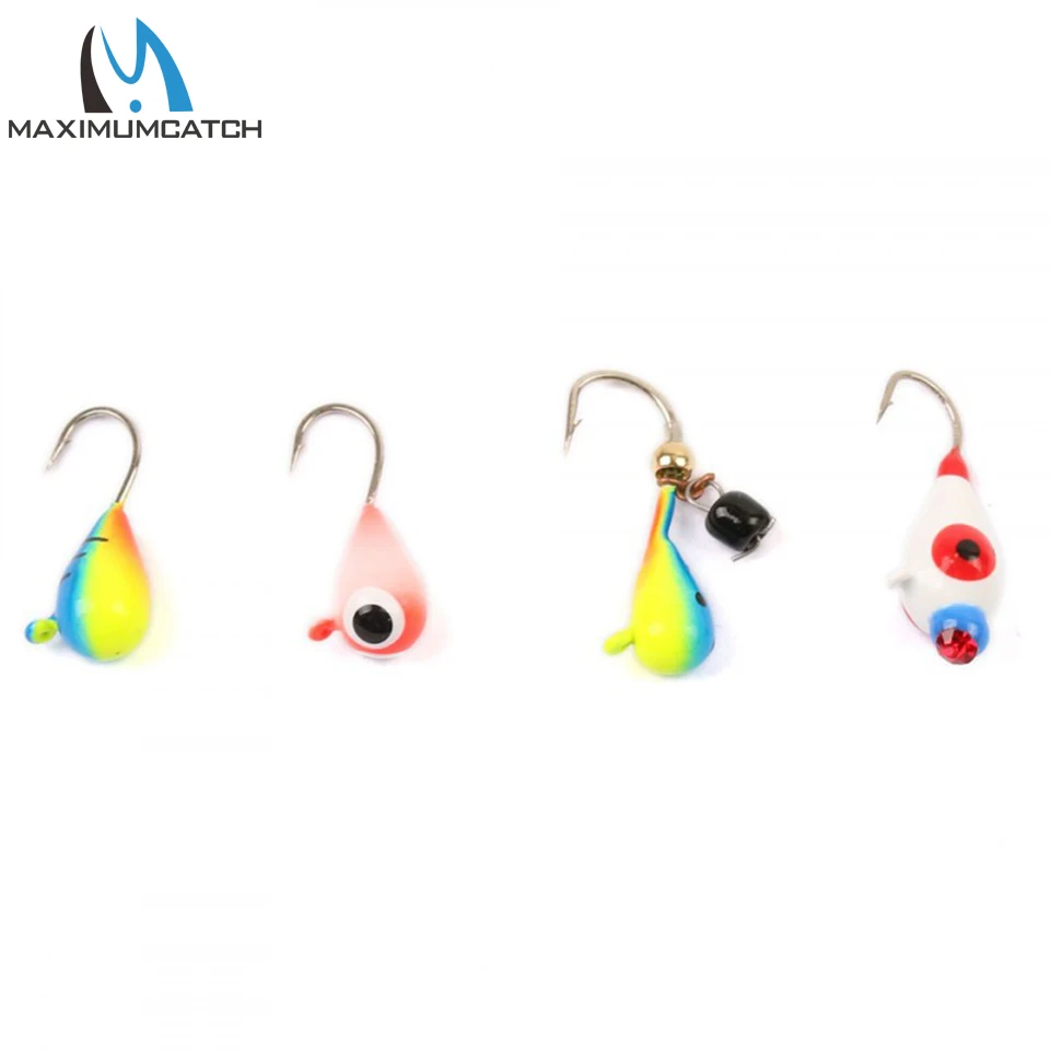 Maximumcatch 5 piezas 0,42g-1,90g cabeza de plantilla de pesca en hielo de tungsteno 11mm-17mm 16 #   14 #   12 #   Cebo de pesca en hielo de invierno con anzuelo japonés - imagen 5