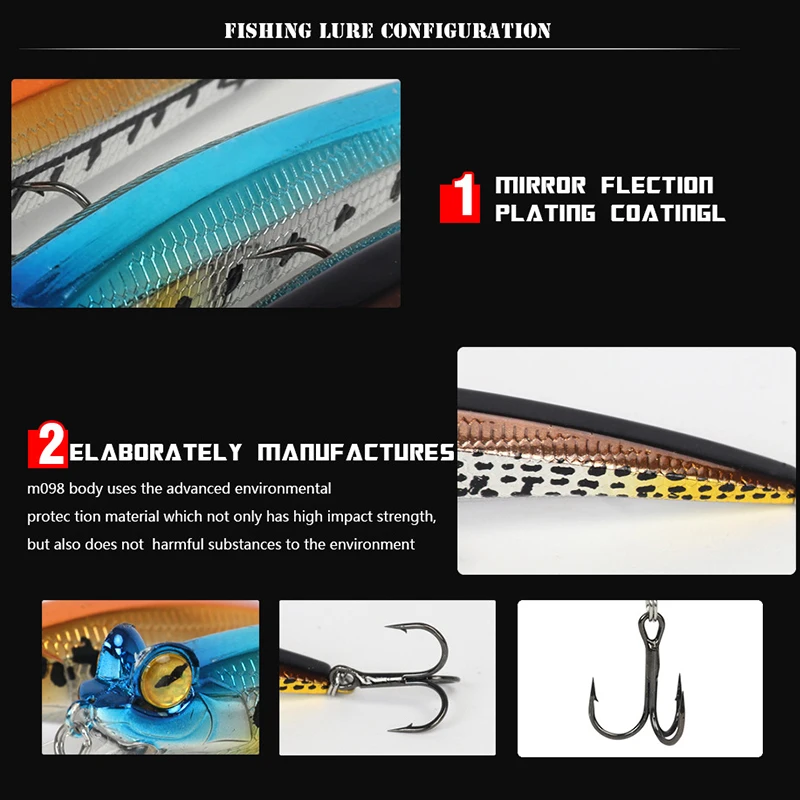 Señuelo de pesca piezas, cebo duro Artificial, alimentador de lápiz, pececillos, 10cm, 11g, 1 unidad - imagen 3