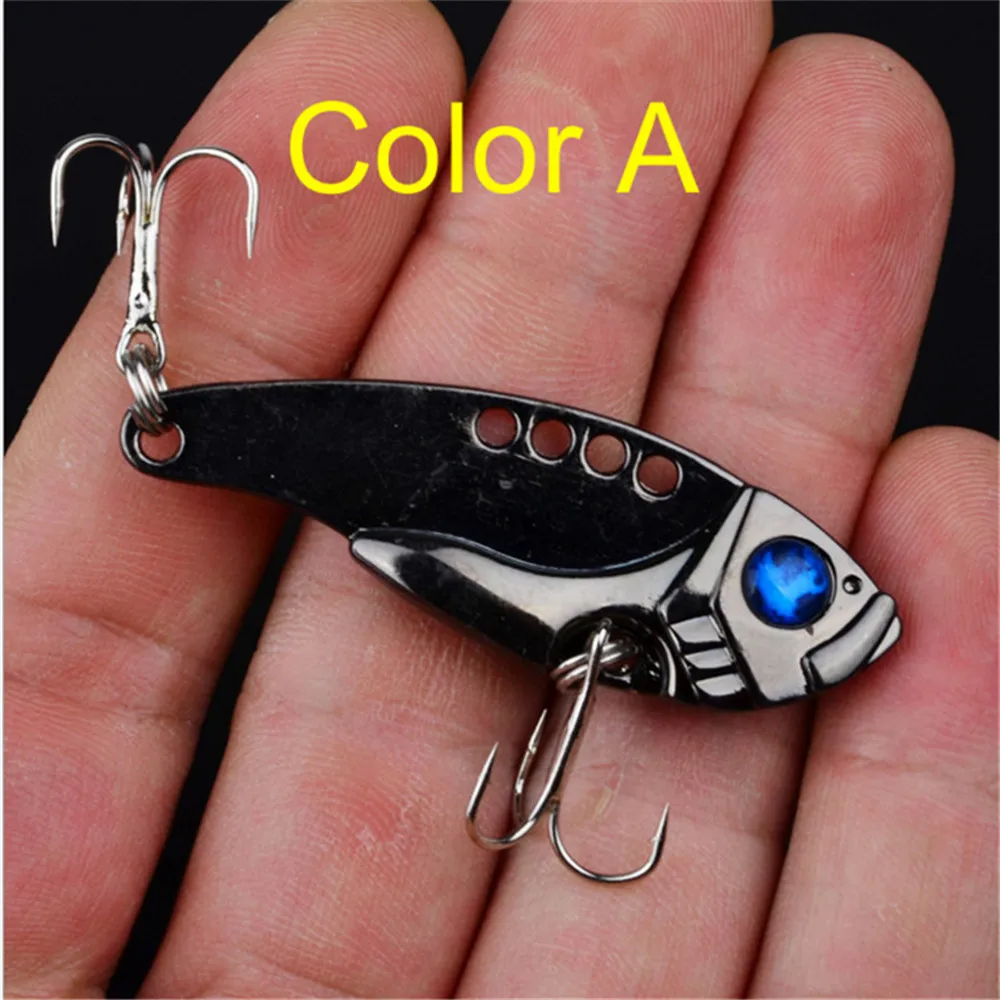 Señuelo de pesca de Metal VIB, 11g, 5,5 cm, señuelo de cuchara con vibración, Crankbait, cebo duro Artificial VIB, ojos 3D, aparejos de pesca de cicla, 1 ud. - imagen 2