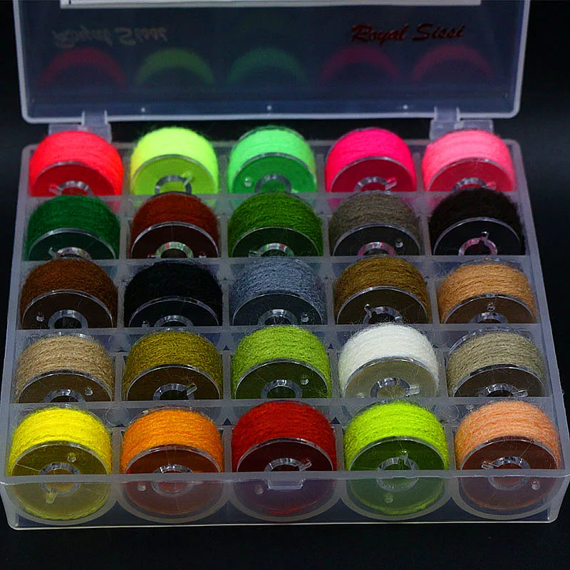 Hilo de ninfas de microdiámetro para cuerpos de moscas pequeñas, hilo de atado de moscas secas, materiales de atado de caddis, 25 colores por juego, nuevo - imagen 3
