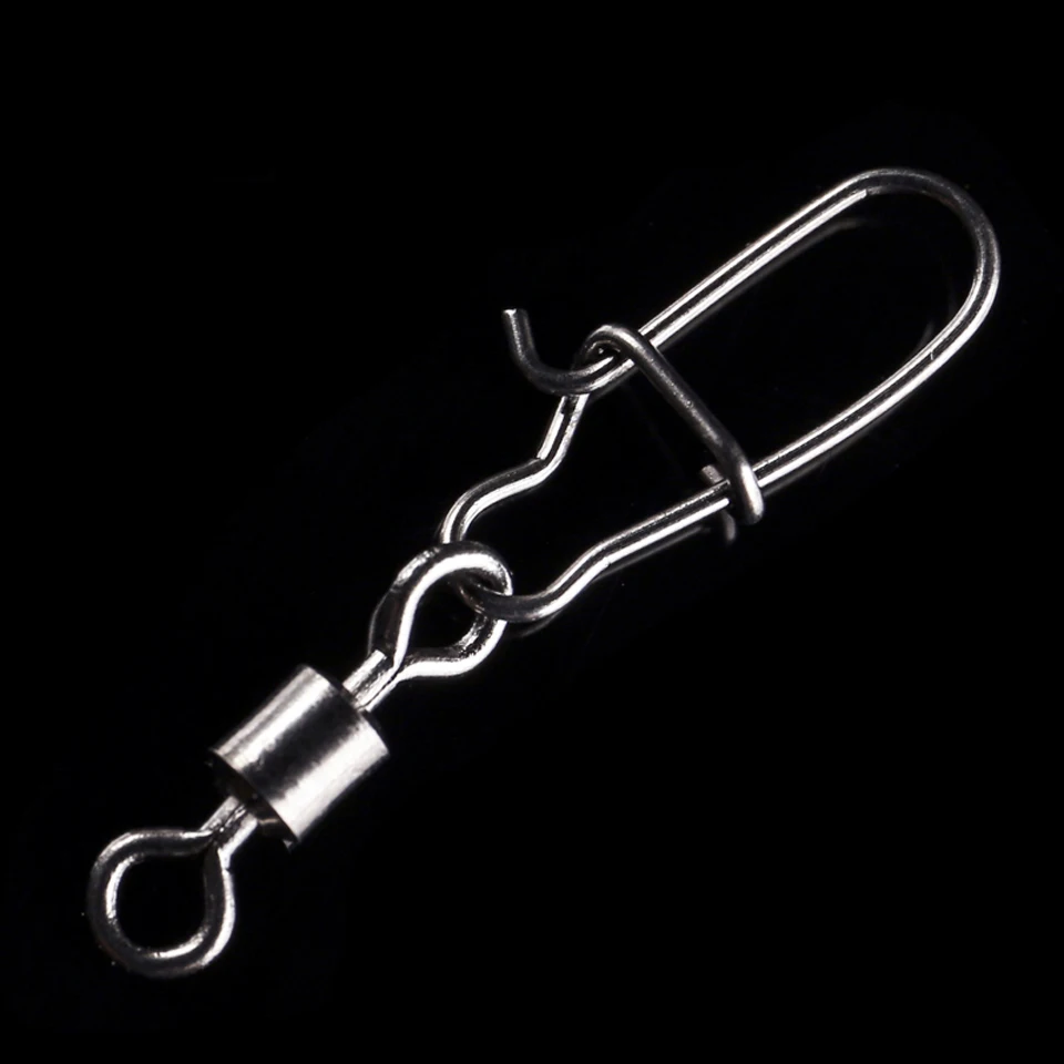 50 unids/lote de conectores de pesca, 2 #4 #6 #8 #10 #, pines a presión giratorios, aparejos de línea de anzuelo - imagen 2