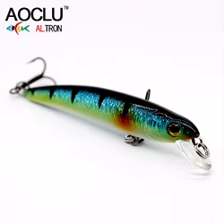 AOCLU Señuelo Wobbler hundido con anzuelos VMC para lubina y trucha