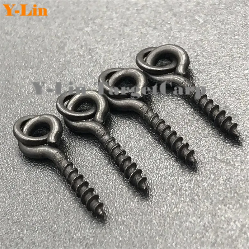 25xbait Screws y 50x Hook Stopper Beads, Terminal de pesca de carpa, soporte de cebo, aparejos para el cabello, gancho giratorio Pop Up - imagen 3