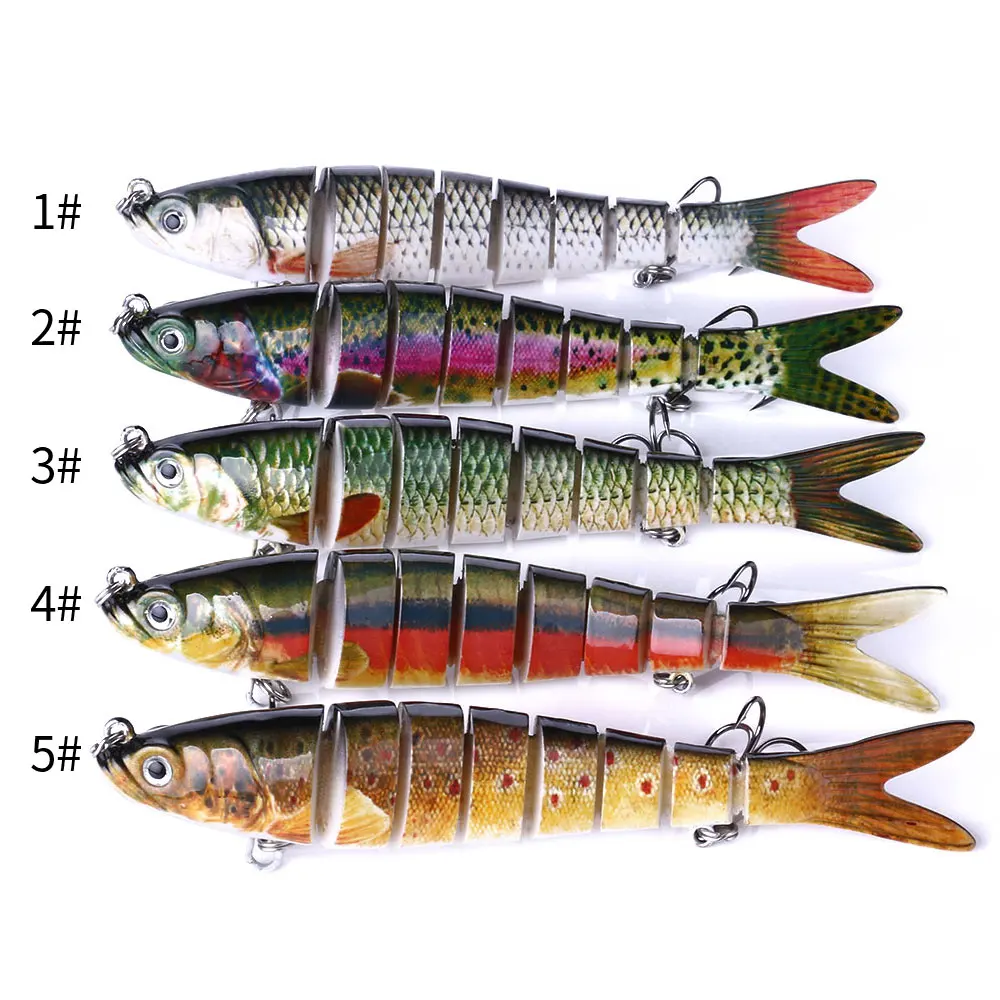 HENGJIA 13,7 cm 10 cm 8 cm Wobblers que se hunden Señuelos de pesca multiarticulados Swimbait cebo duro aparejos de pesca para lubina Isca Crankbait - imagen 3