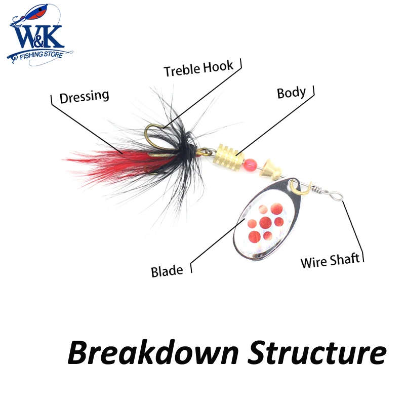 Cebos giratorios de 3 tamaños, anzuelos triples de aderezo, 6 piezas/kit de señuelos de pesca de salmón y Lucio, cuchara de Metal, gran oferta - imagen 3