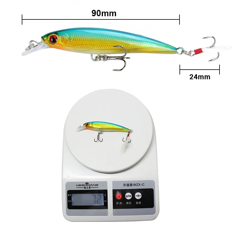 Señuelo de pesca que se hunde, Wobbler, 8,5 cm, 7,2g, cebo duro láser Artificial para pececillos, ojos 3D, carpa, aparejos Crankbait, 1 unidad - imagen 4