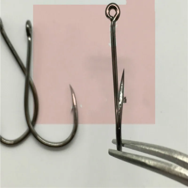 Anzuelos de pesca con púas, accesorio superafilado con ojo de anillo, color negro, ultraligero, forma circular - imagen 3