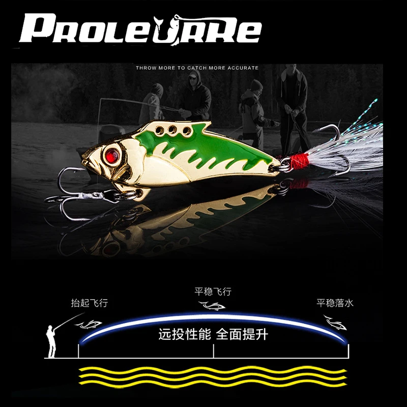 Señuelo de Pesca con vibración VIB, 1 piezas, 5cm, 7,5g, cuchara giratoria, señuelo de Pesca de lubina, aparejos de Pesca de Metal Artificial - imagen 3