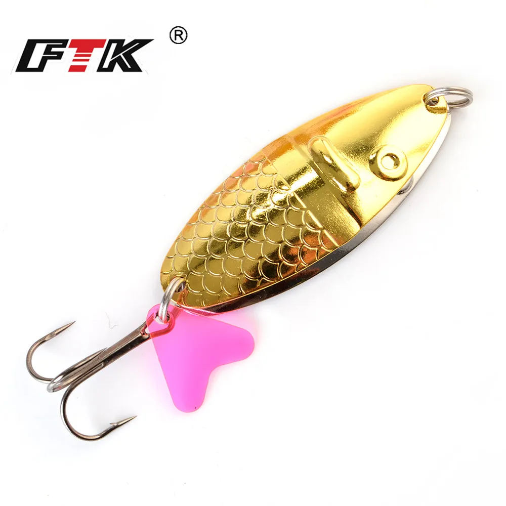 FTK-señuelo de pesca de doble cuchara con anzuelo triple, 21g, 28g, 35g, cebo giratorio de Lucio, Jigging de Metal, cebo duro para pesca de carpa, 1 ud. - imagen 3
