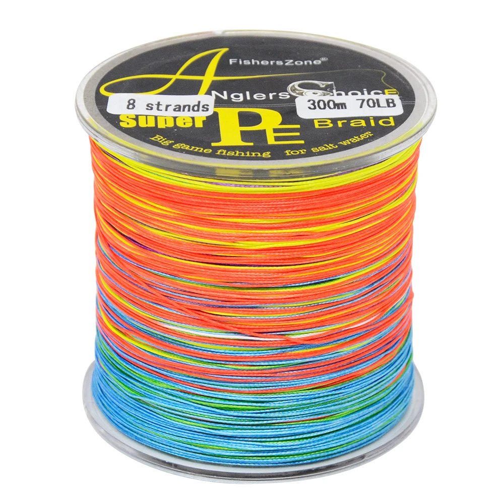 Línea de pesca trenzada, 8 hebras, 300 M (327 yardas), 10-108LB, multicolor, Japón - imagen 3