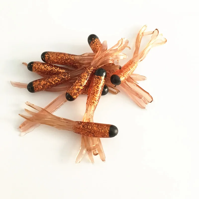 Tubo de calamar artificial suave para pesca, señuelo de gusano, aparejos de pesca, falda de plástico, larva, 4,5 cm, 0,78g, 40 Uds. - imagen 4