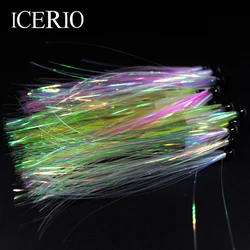 ICERIO tubo de pesca con mosca, serie Flash de arrastre de salmón, tubo Buck-Tailing, moscas, 4 piezas