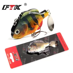 FTK 37g VIB señuelo de pesca Swimbait con cuchara 6,5 cm Crankbaits vibración cebo de pesca duro Artificial para Wobblers de lubina