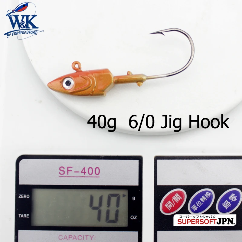 Venta caliente Jig anzuelo de Pesca 40g 6/0 de agua dulce suave señuelo de Pesca medregal del Japón ganchos - imagen 4