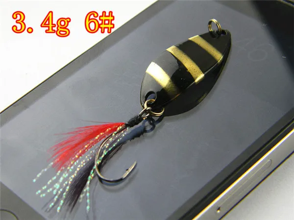 JYJ-cuchara de Metal para pesca, juego de señuelos giratorios de 3,4g, 4,5g, para salón, lubina, Lucio - imagen 2