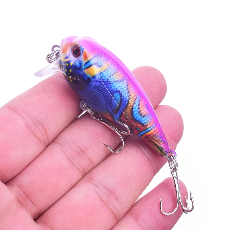 Proleurre-SEÑUELOS de pesca con manivela, señuelo Artificial de pececillos, Wobbler, lubina, 3D, peces pintados, aparejos de pesca, cebo de natación de agua superior, 5,8 cm, 9g - imagen 4