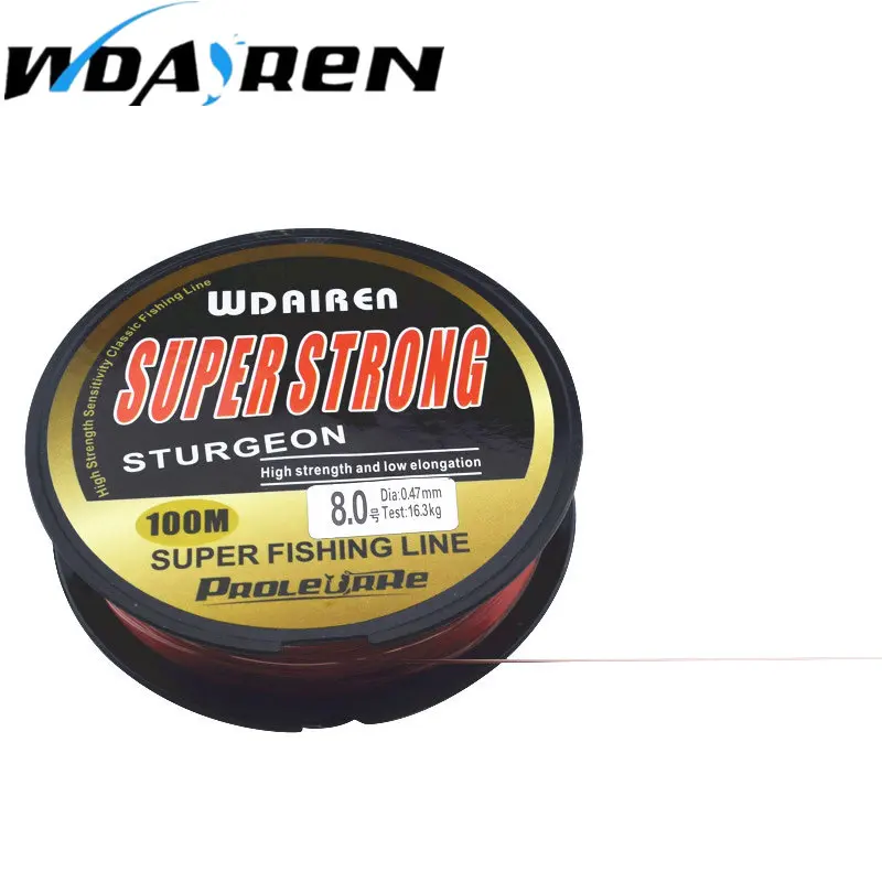 WDAIREN-sedal de pesca de fluorocarbono, 100M, dos colores, rojo/claro, 4-32LB, fibra de carbono, líder, pesca con mosca, FA-476 - imagen 2