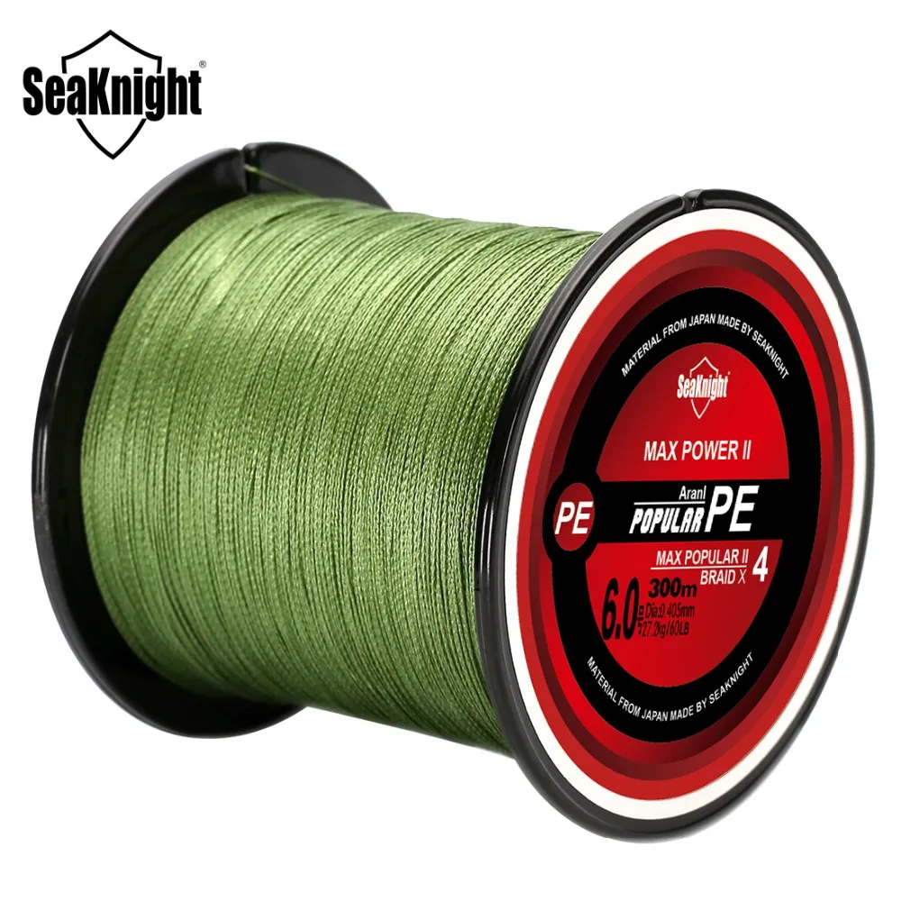 TriPoseidon-línea de pesca trenzada de PE, sedal de 300M, 330 yardas, 4 soportes, 8, 10, 20, 60lb, multifilamento