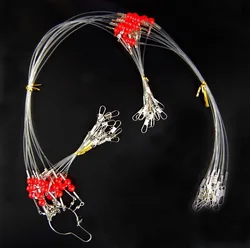 Hyaena-cable de pesca de monofilamento de nailon, líder de 2 brazos, guía giratoria, línea de alambre con broche giratorio, 35cm, 55cm, 12 Uds.