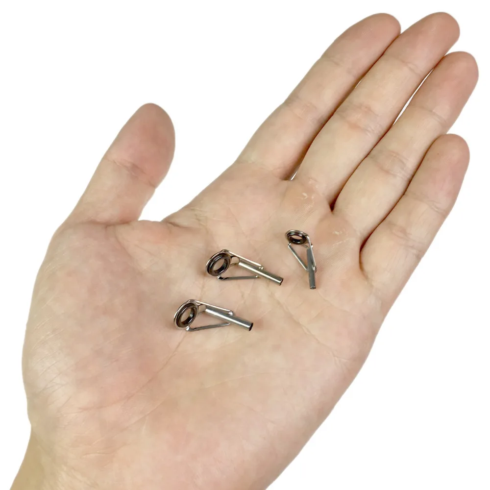 THKFISH 30 Uds puntas de caña de pescar Kit de reparación superior 1,8mm-2,8mm guías de acero inoxidable plateado juego de anillos guía de cañas de pescar reemplazo - imagen 3