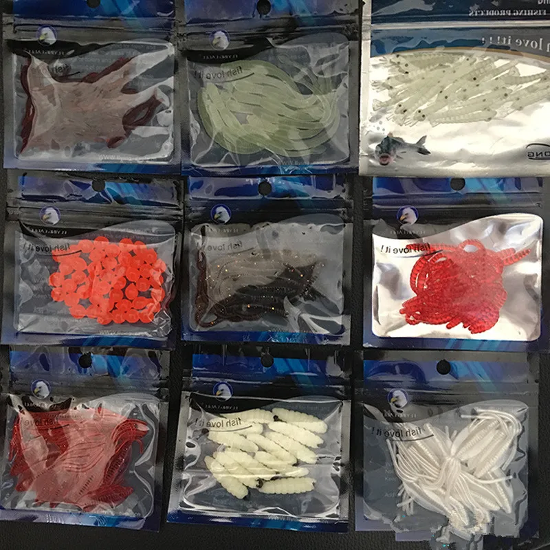 Señuelo de pesca con cebo suave, súper atracción, Micro sábalo, gusano, larva de una sola cola, señuelos artificiales, aceite de pescado para captura de agua salada fresca - imagen 2