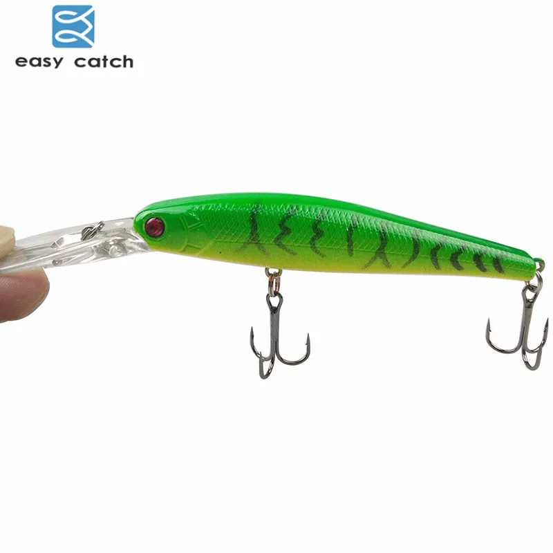 Easy Catch-Señuelos de Pesca de pececillos, Wobblers 3D flotantes de plástico duro Artificial, 12,5 cm, 13,4g, 10 unidades - imagen 3