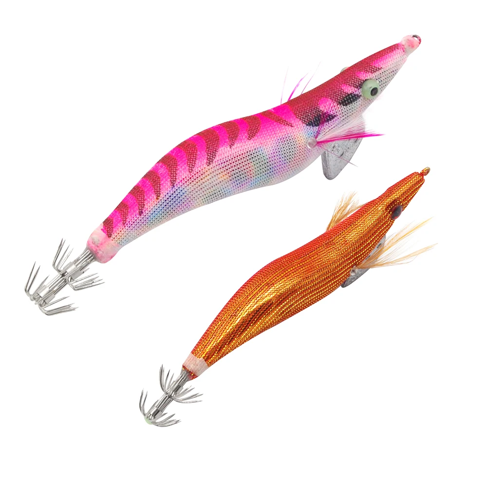 Anzuelo de calamar de fácil captura, plantilla de madera, gambas, gambas, cola luminosa, sepia Artificial, cebos de pulpo, aparejos de pesca, 5 piezas, 10 piezas - imagen 5