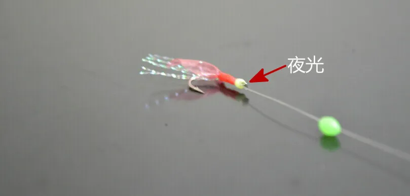 Anzuelo de cuerda con brillo rojo, señuelo de pesca con mosca nocturna, Japón, luminoso - imagen 2