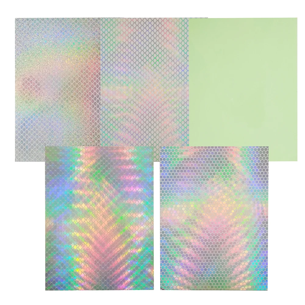 JSM-Lote de 5 unidades de señuelos holográficos de colores, pegatinas 3d láser para cebos duros de Metal, pegatina de buzzbait y aparejos de pesca spninner - imagen 2