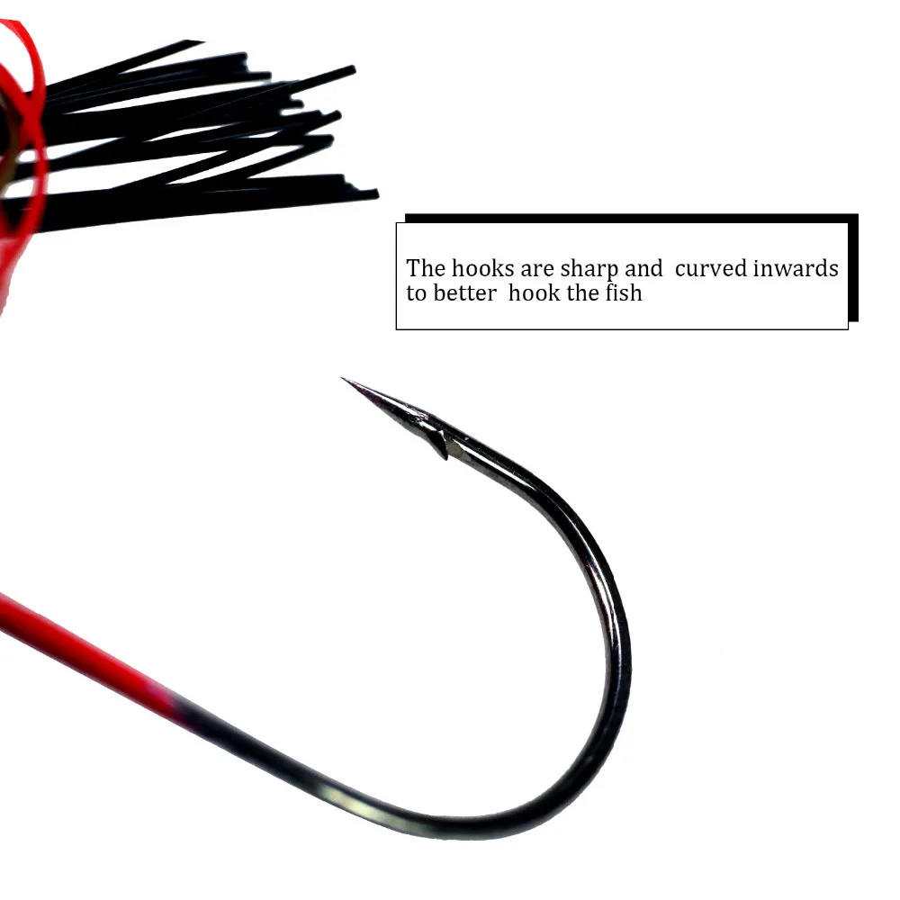 Kit de Señuelos de Pesca con plantilla, falda de natación de goma de 16g, juego de cebos de alambre Artificial, anzuelos para cabeza, plantilla de Señuelos de Pesca para lubina, 3 uds. - imagen 5