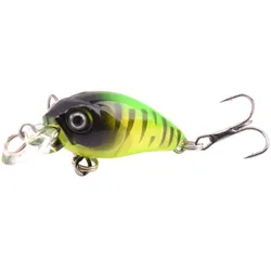 Mini Señuelos de Pesca de manivela, anzuelos triples de 4g/5cm, cebo duro, Wobblers clásicos, aparejos de pesca de 9 colores, 1 ud.